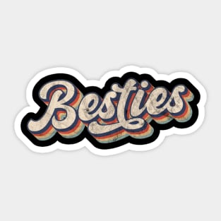 Retro Besties Best Friend Matching Gift Sticker